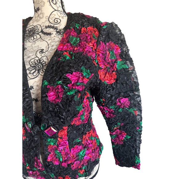 VICTORIAS SECRET Vintage Floral Blazer Jacket Size Small - Picture 2 of 8